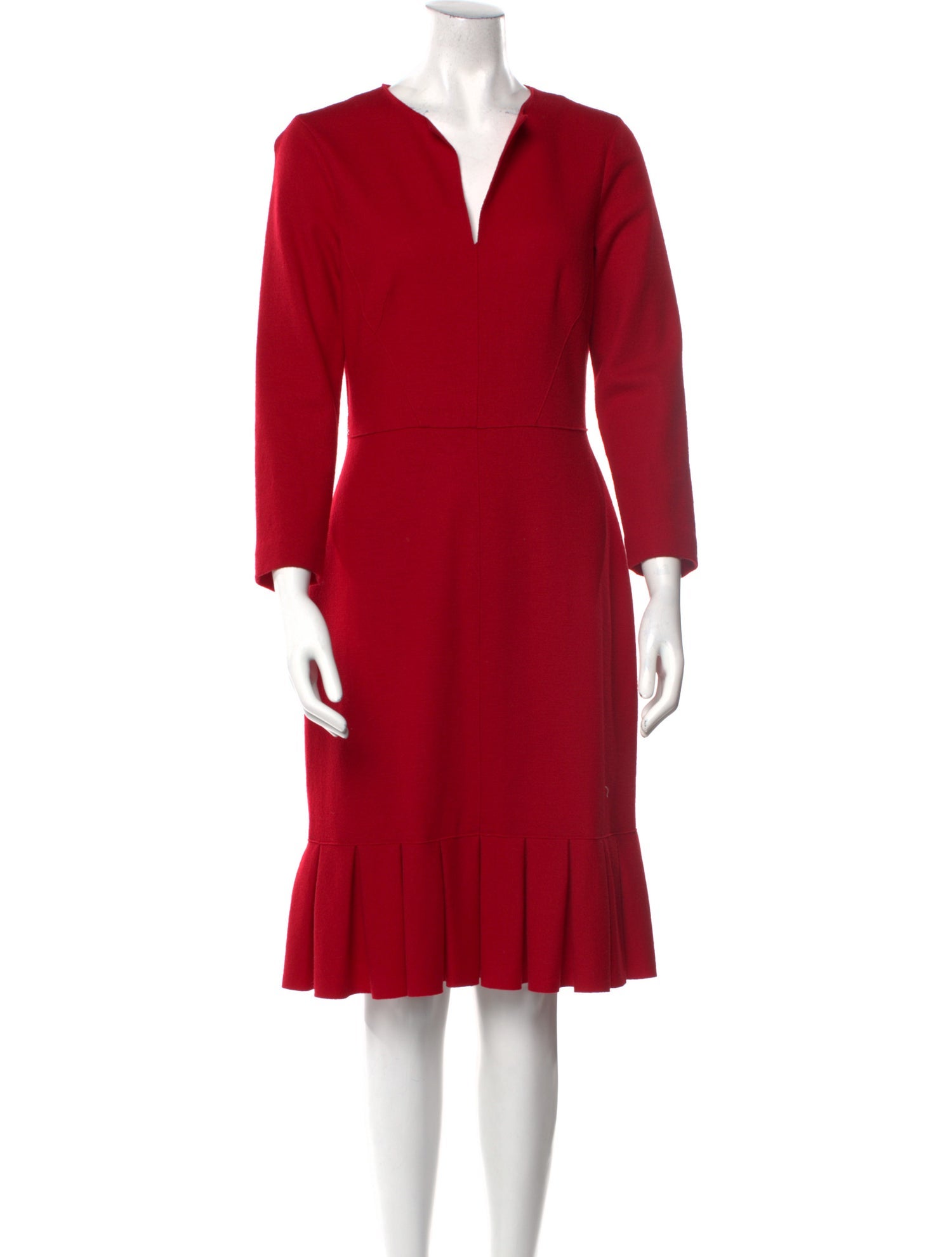 CH Carolina Herrera Linen Knee-Length Dress