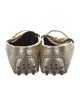 CH Carolina Herrera Leather Chain-Link Accents Loafers