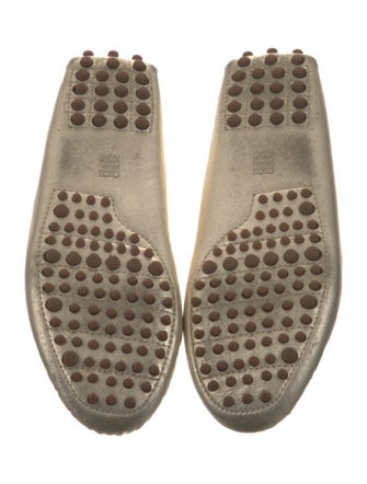 CH Carolina Herrera Leather Chain-Link Accents Loafers