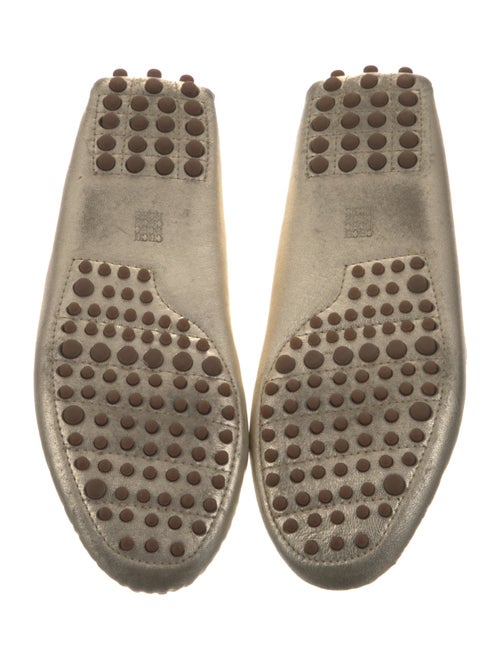 CH Carolina Herrera Leather Chain-Link Accents Loafers