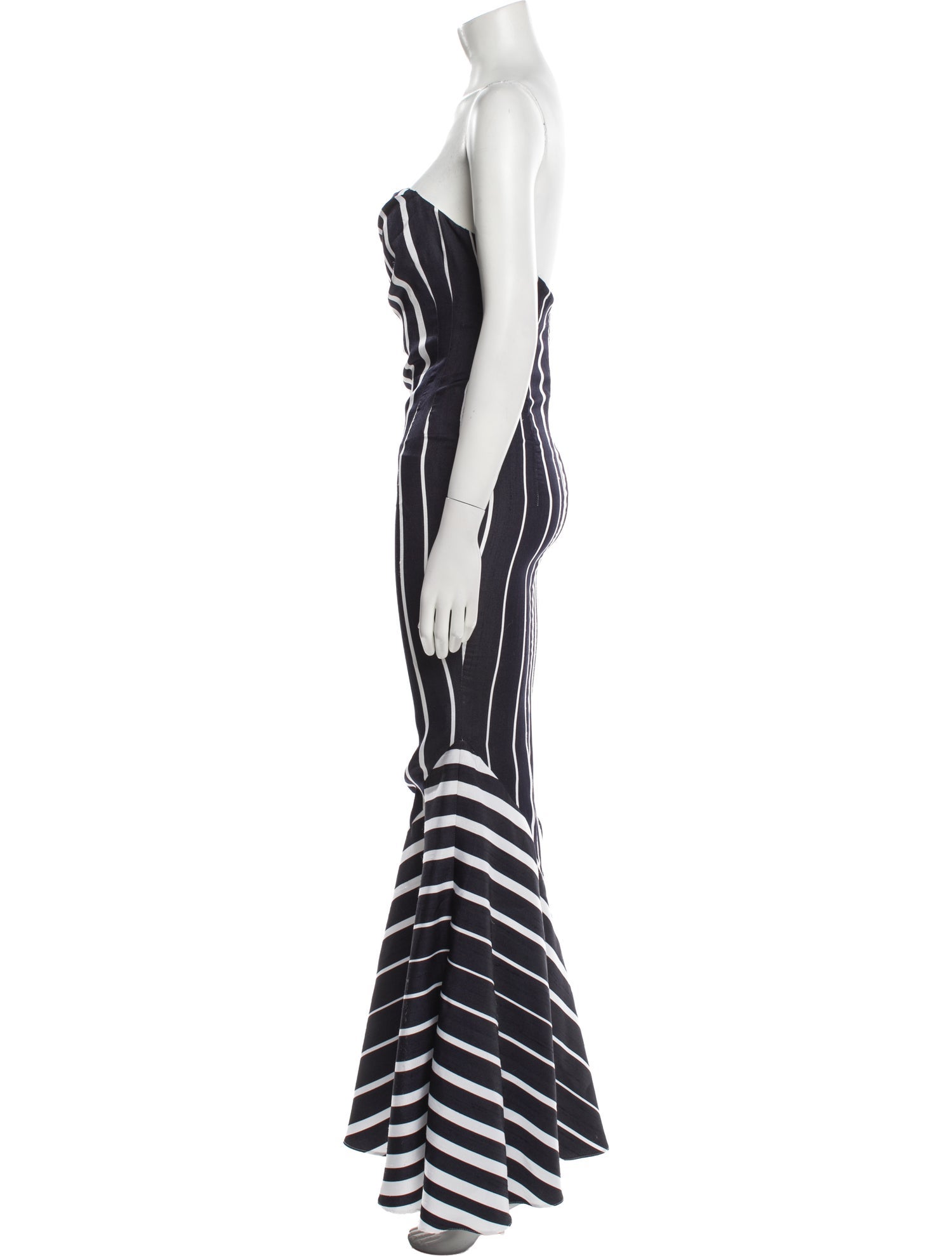 CH Carolina Herrera Striped Long Dress