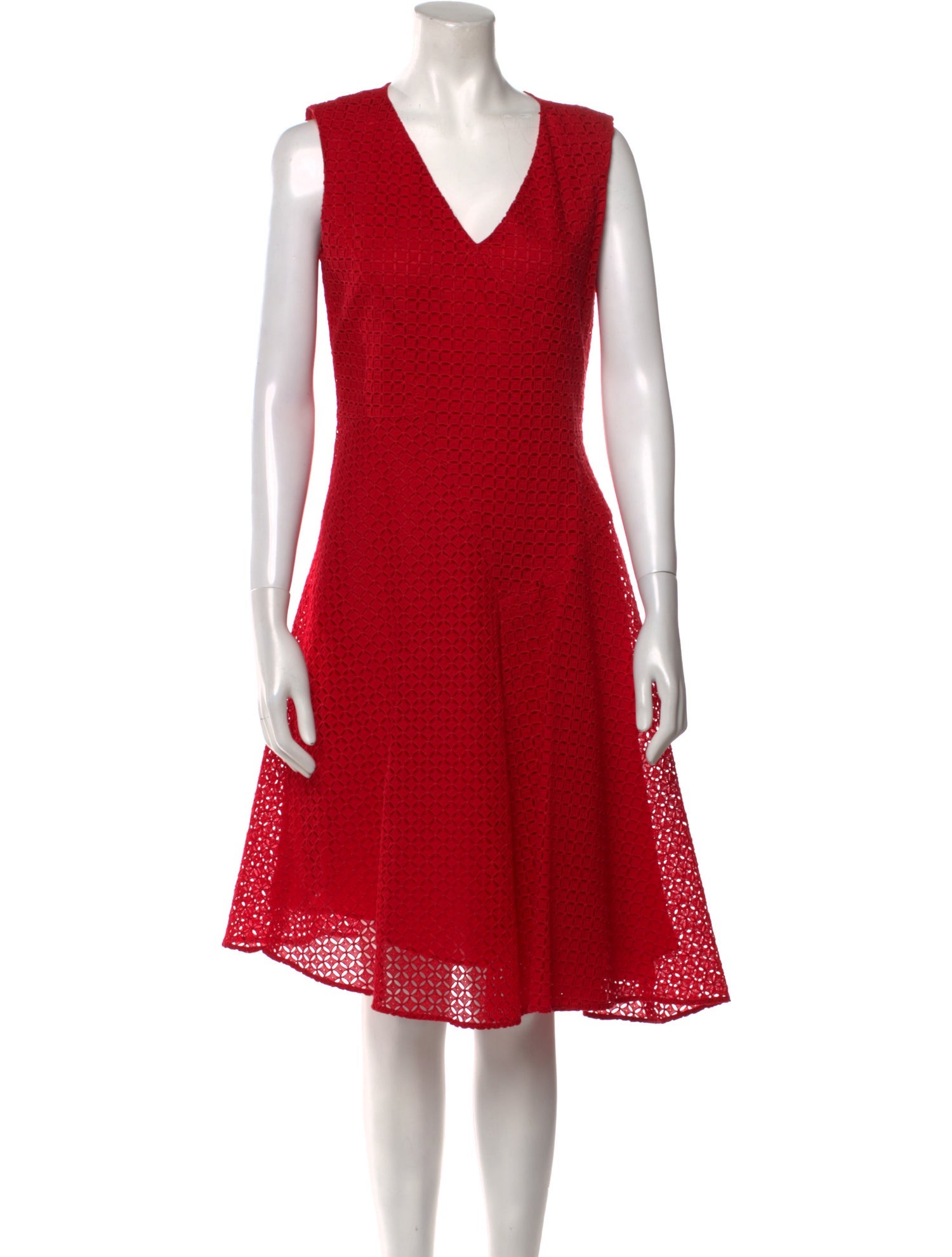 CH Carolina Herrera V-Neck Midi Length Dress