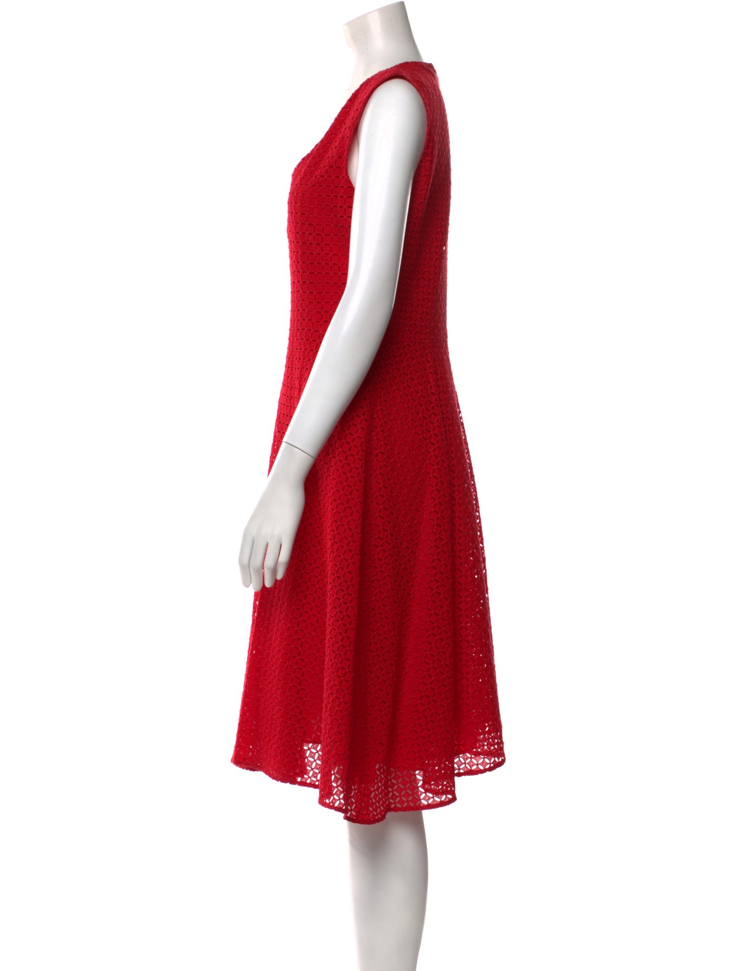 CH Carolina Herrera V-Neck Midi Length Dress