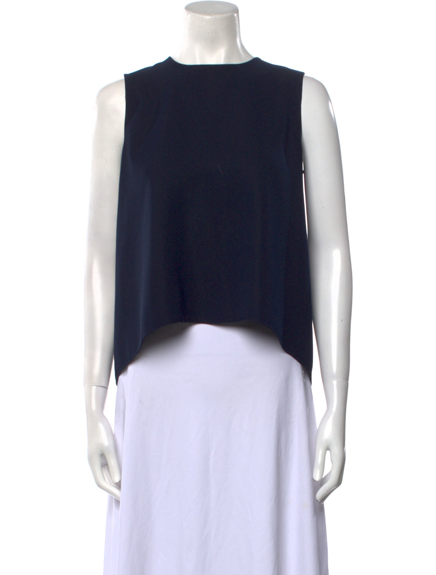 CH Carolina Herrera Crew Neck Sleeveless Crop Top