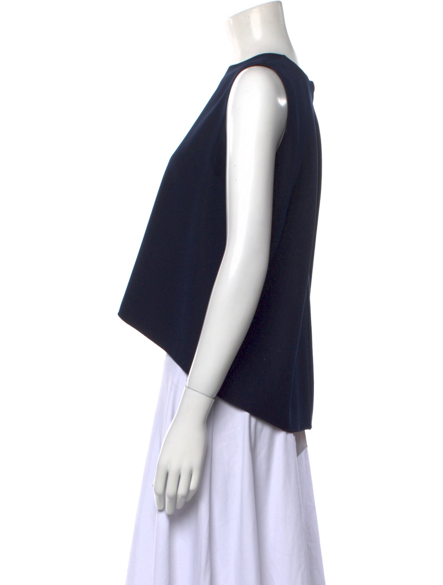 CH Carolina Herrera Crew Neck Sleeveless Crop Top