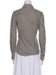 CH Carolina Herrera Houndstooth Print Long Sleeve Button-Up Top