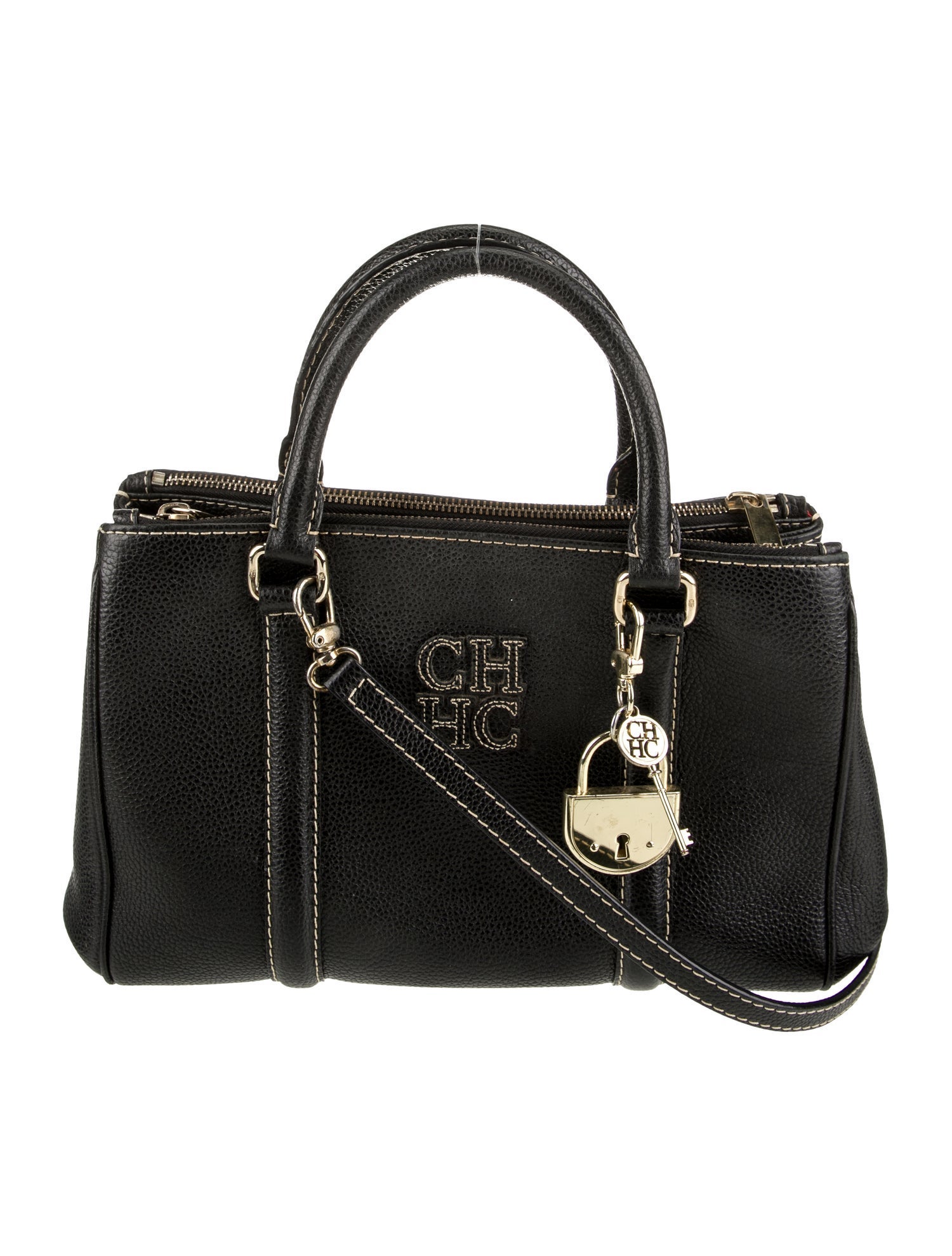 CH Carolina Herrera Leather Top Handle Bag