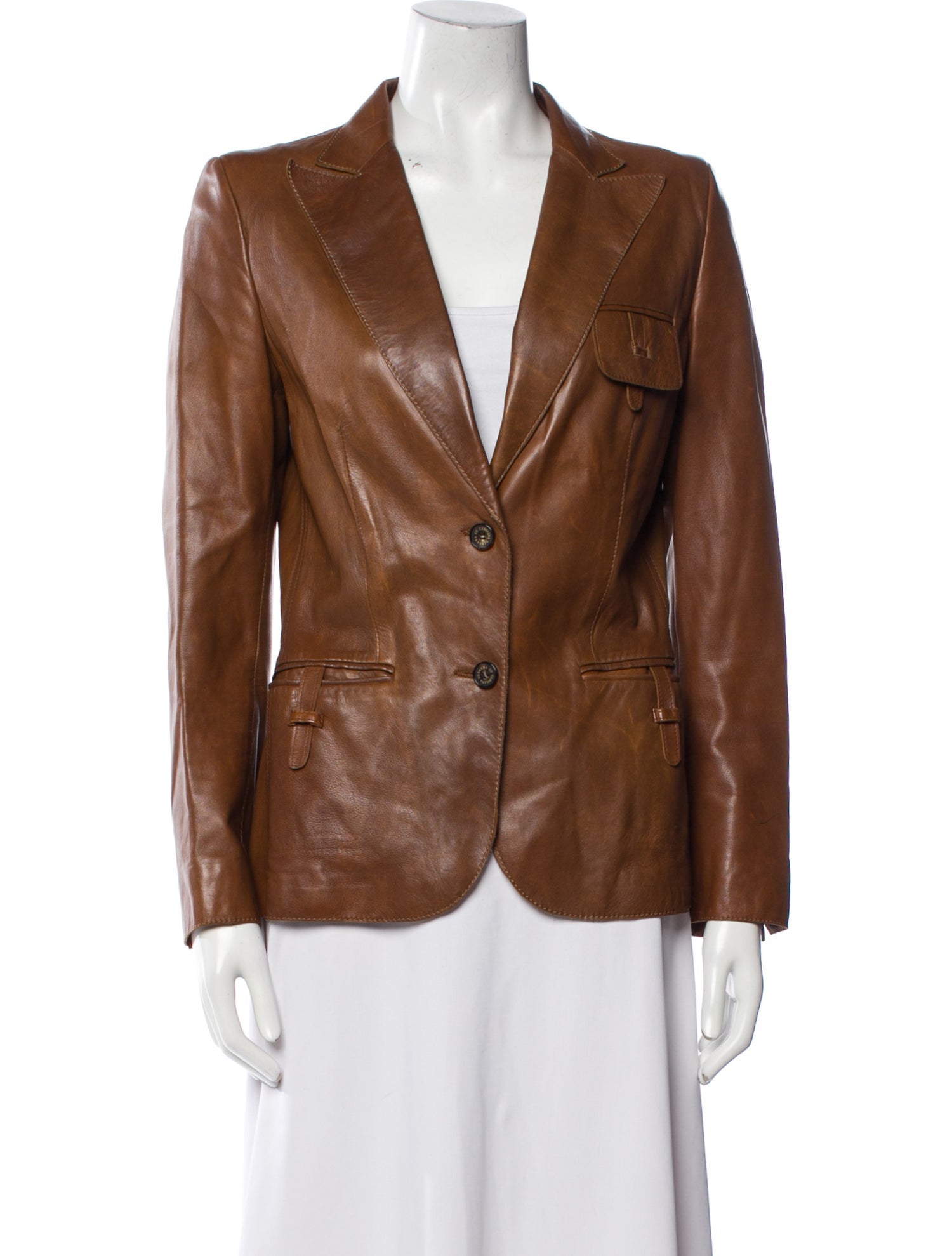 CH Carolina Herrera Leather Blazer