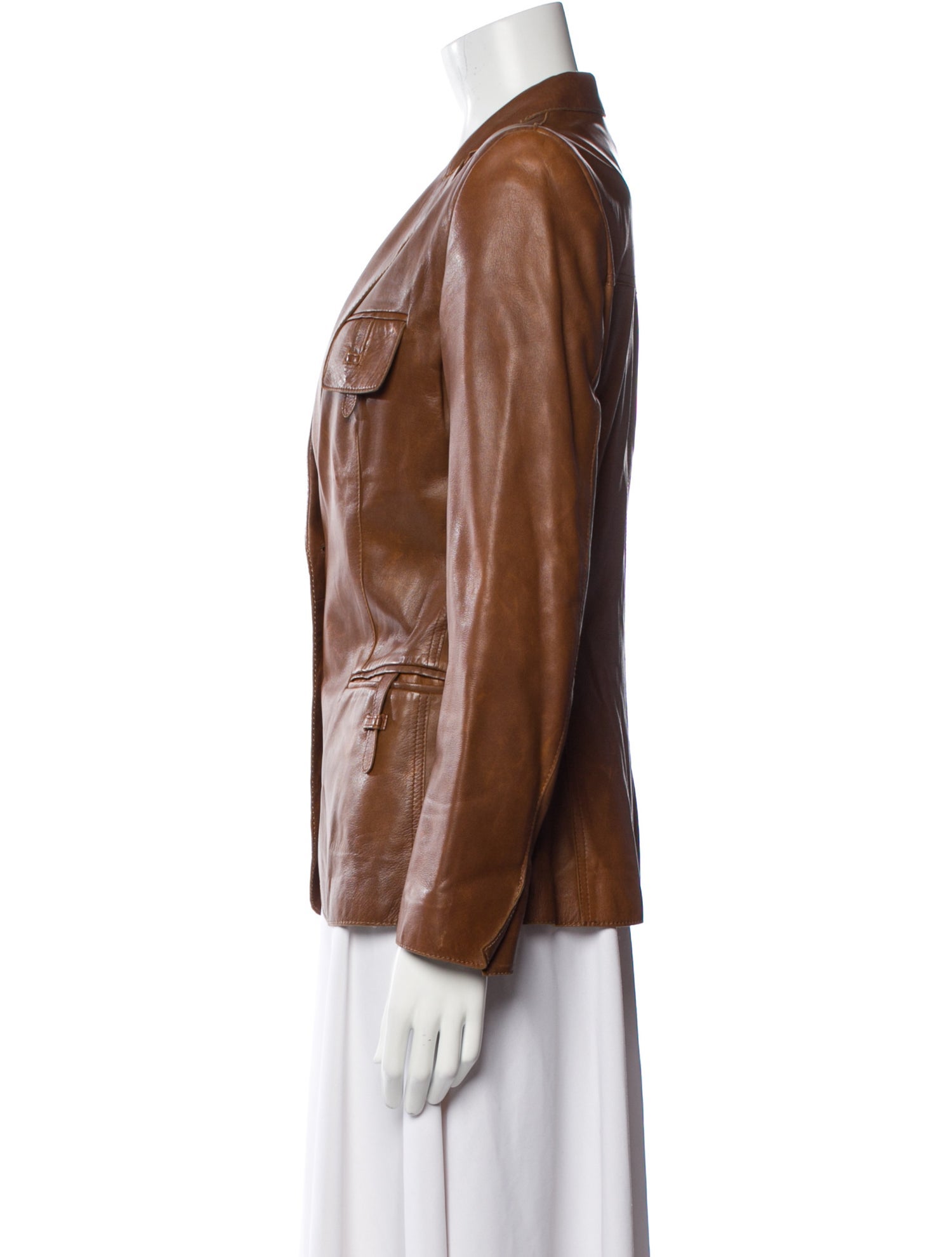 CH Carolina Herrera Leather Blazer