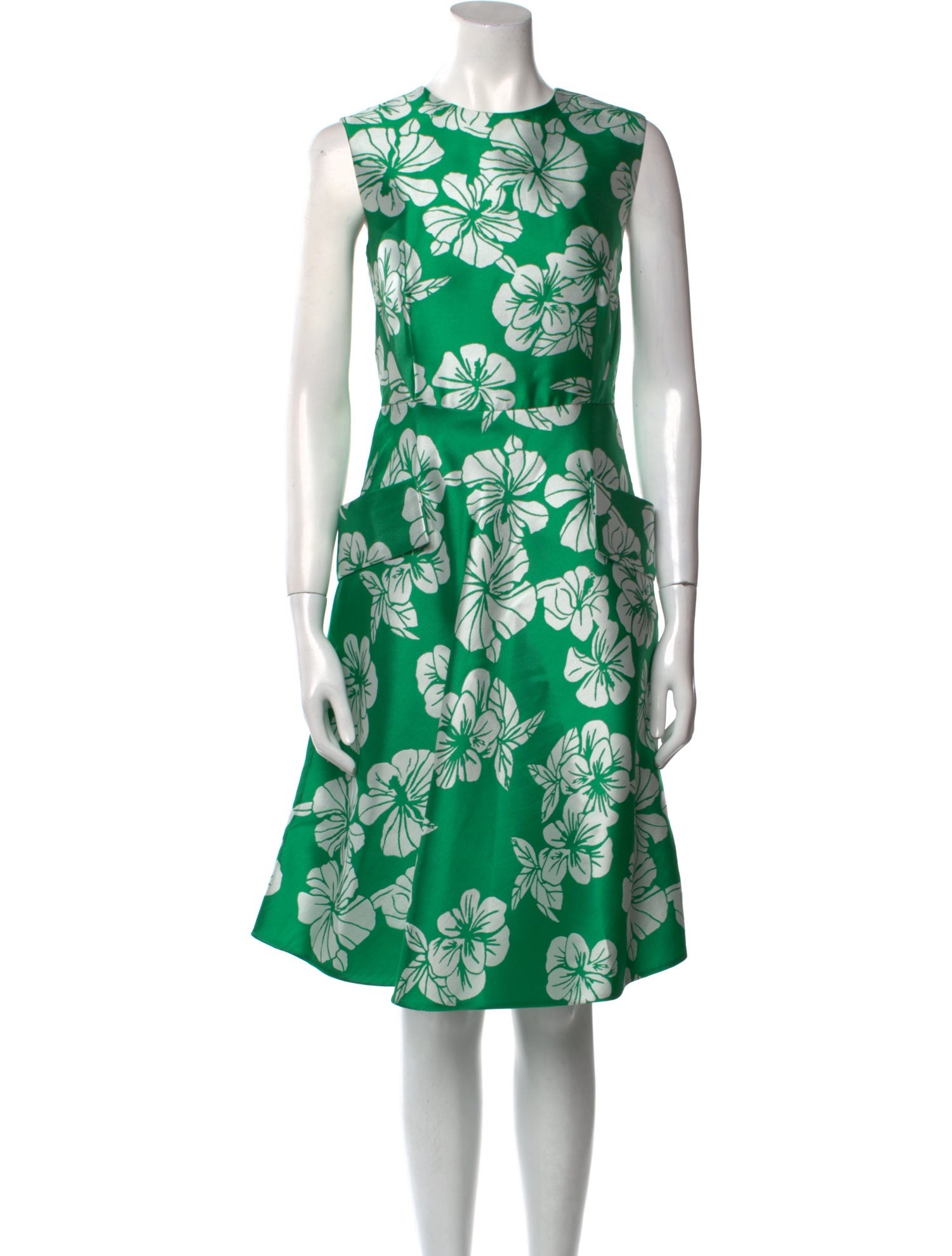 CH Carolina Herrera Floral Print Knee-Length Dress