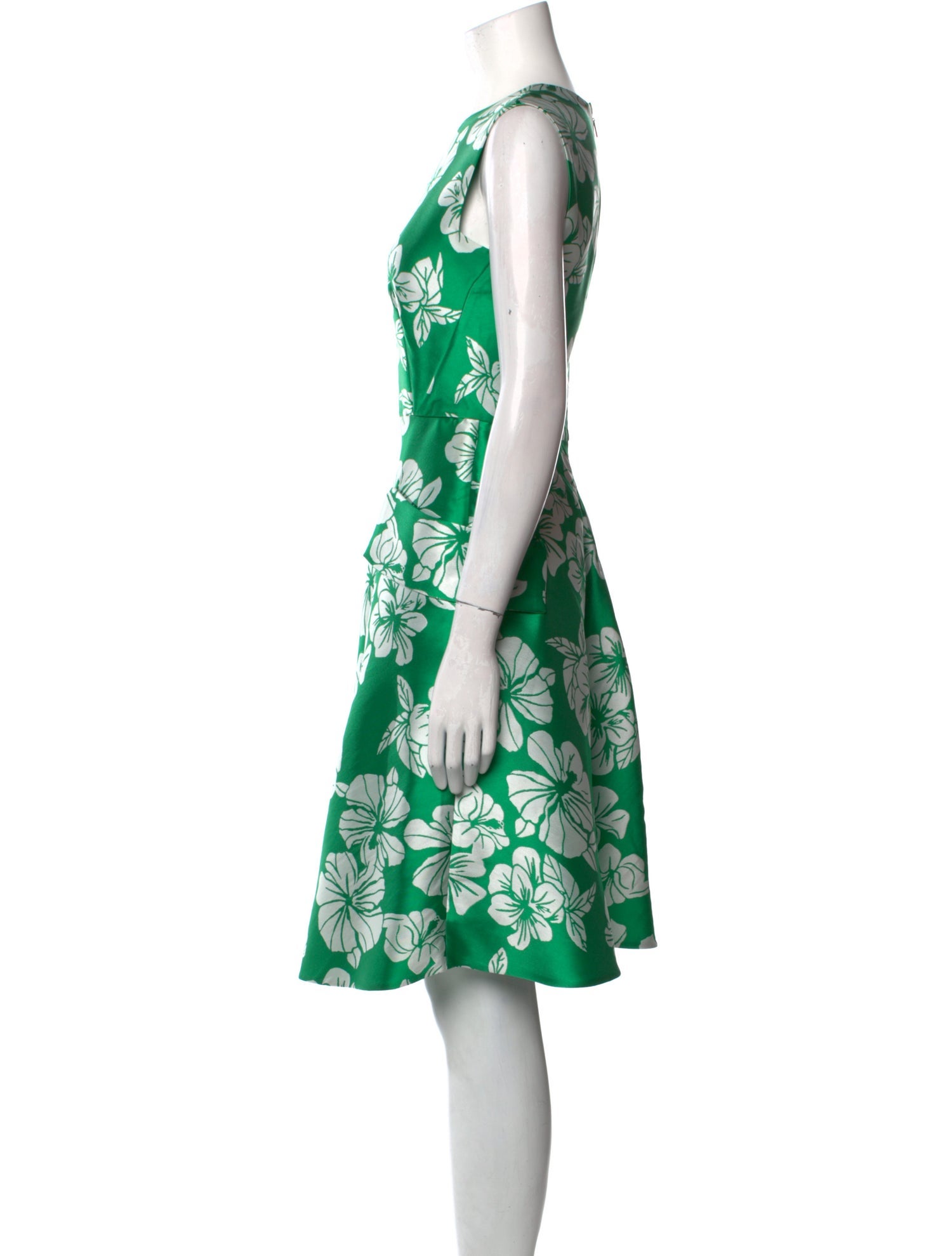 CH Carolina Herrera Floral Print Knee-Length Dress