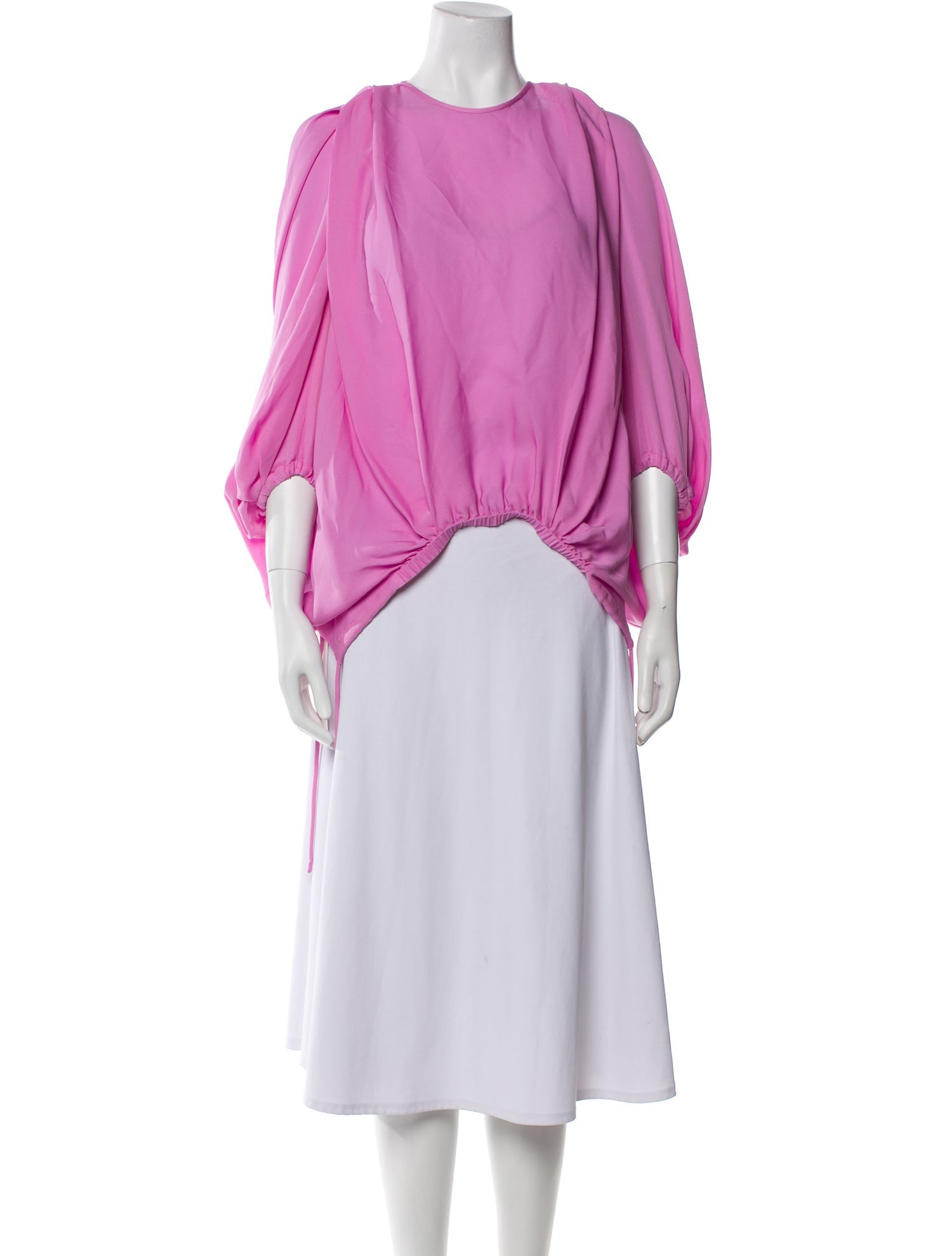 CH Carolina Herrera Silk Mock Neck Blouse