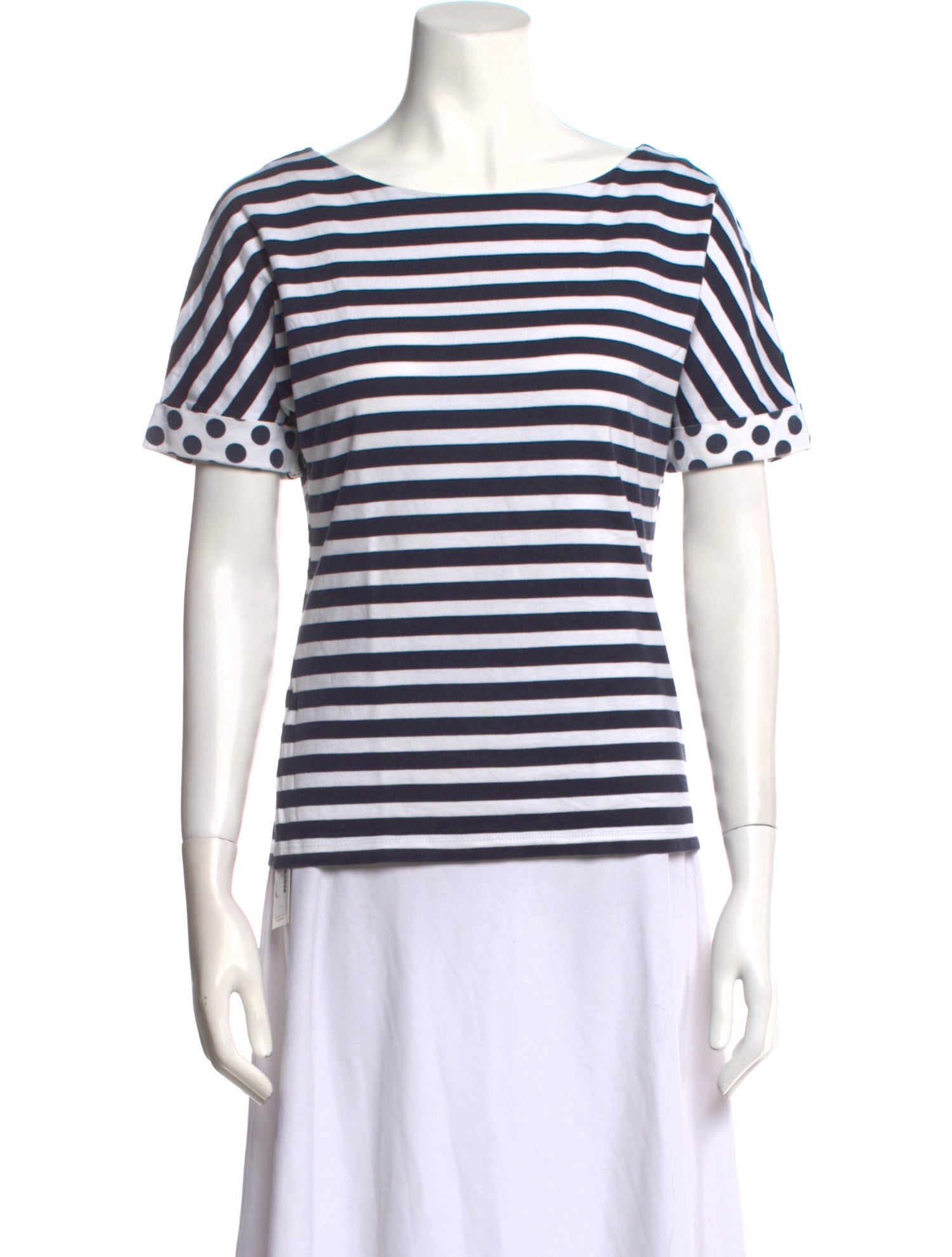 CH Carolina Herrera Striped Bateau Neckline T-Shirt
