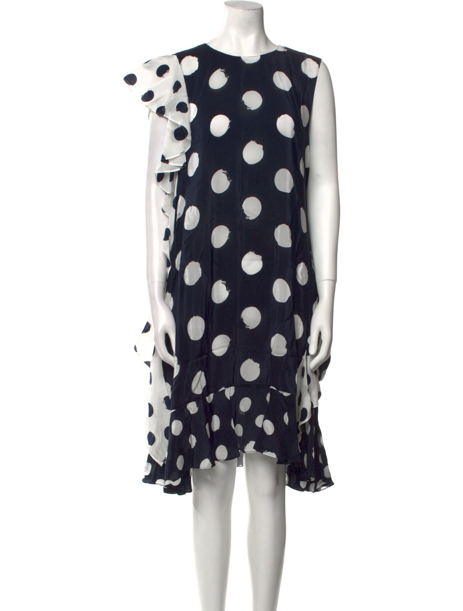 CH Carolina Herrera Polka Dot Print Knee-Length Dress
