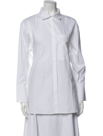 CH Carolina Herrera Long Sleeve Button-Up Top