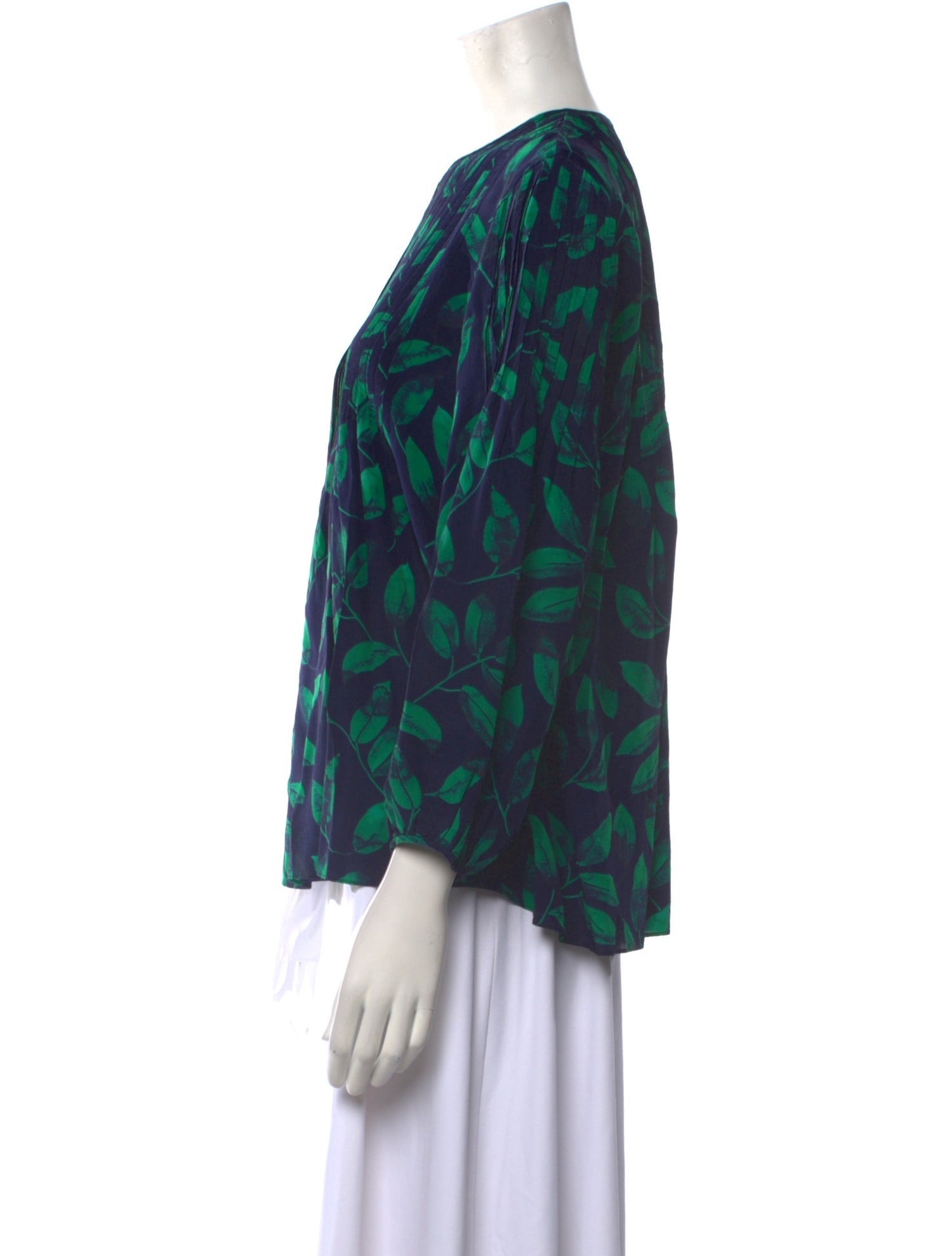 CH Carolina Herrera Floral Print Crew Neck Blouse