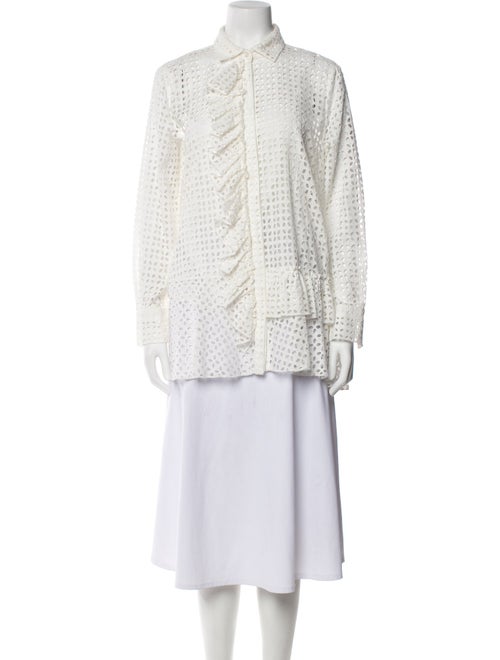 CH Carolina Herrera Lace Pattern Mock Neck Tunic