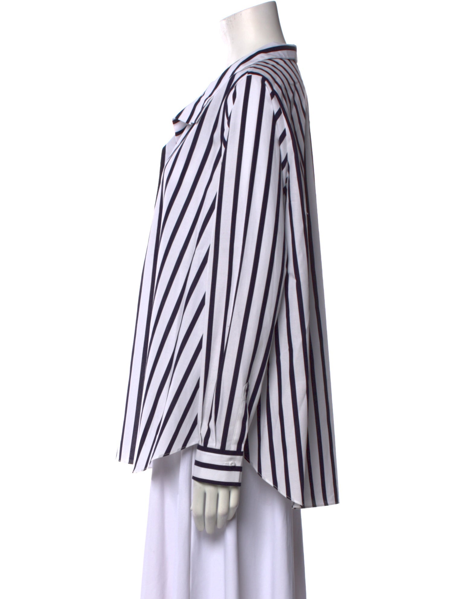 CH Carolina Herrera Striped V-Neck Blouse