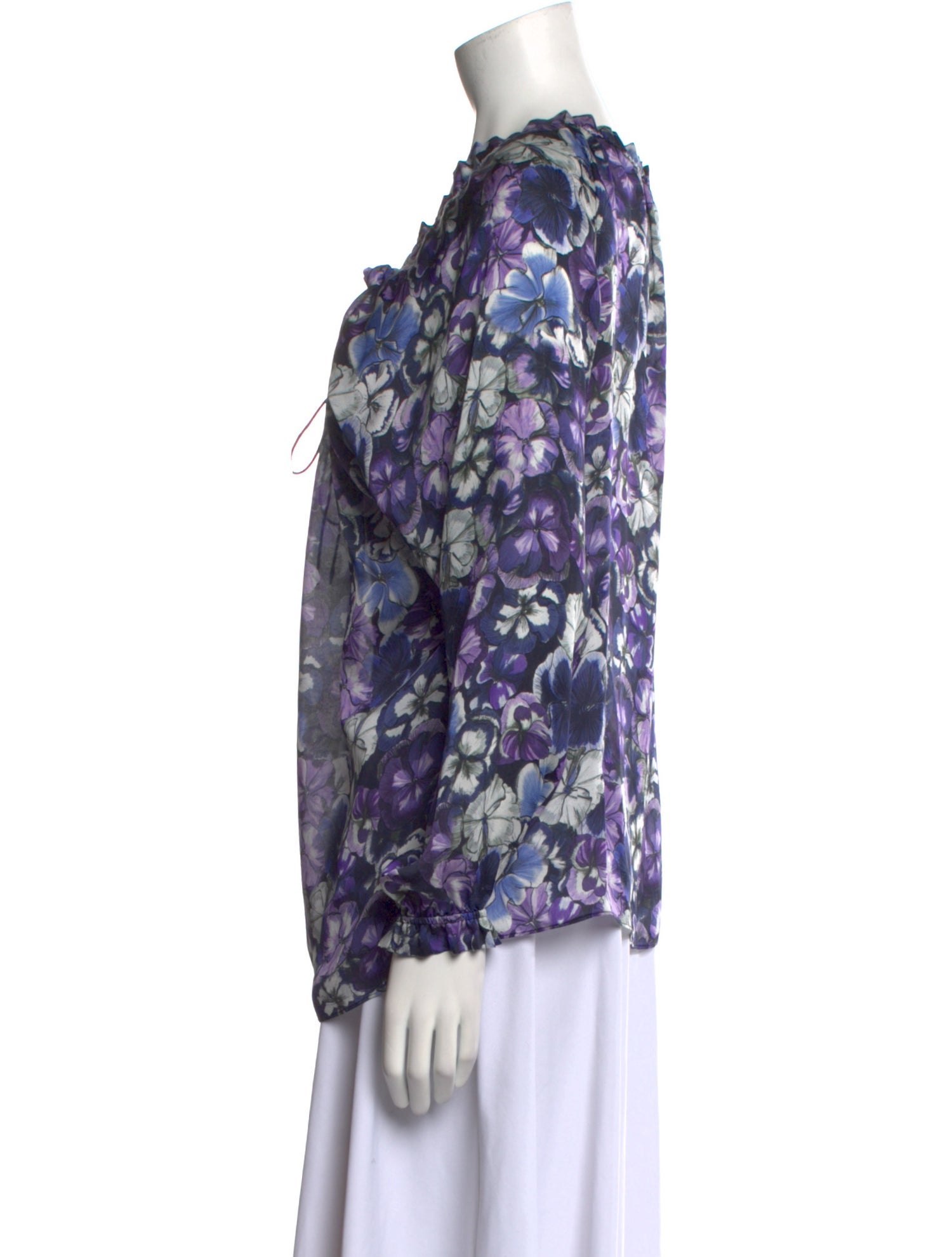 CH Carolina Herrera Silk Floral Print Blouse