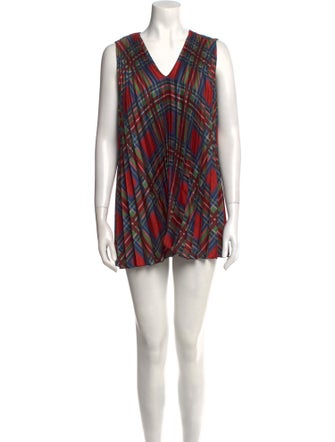 CH Carolina Herrera Plaid Print Mini Dress