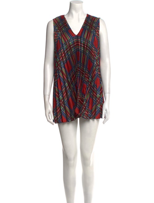 CH Carolina Herrera Plaid Print Mini Dress