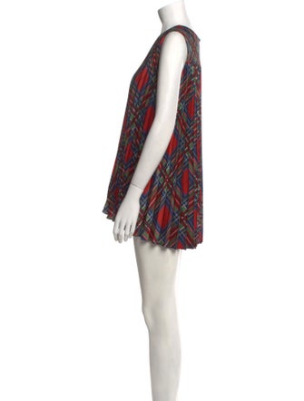 CH Carolina Herrera Plaid Print Mini Dress