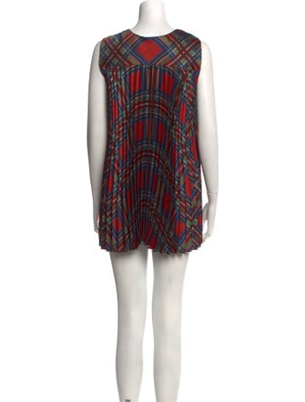 CH Carolina Herrera Plaid Print Mini Dress