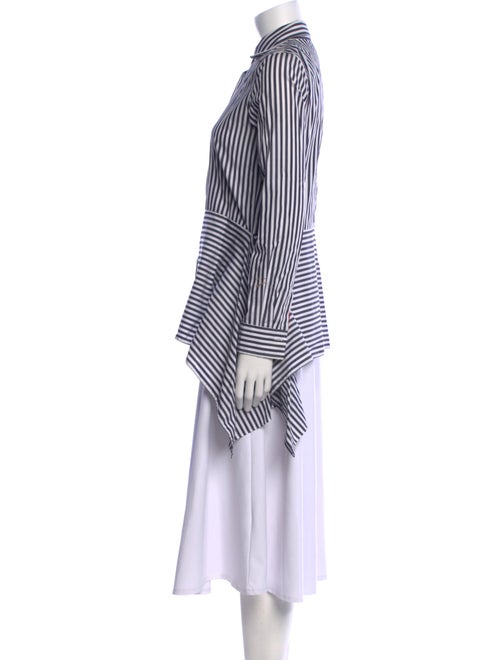 CH Carolina Herrera Striped Long Sleeve Button-Up Top