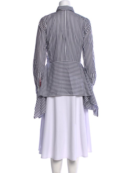 CH Carolina Herrera Striped Long Sleeve Button-Up Top