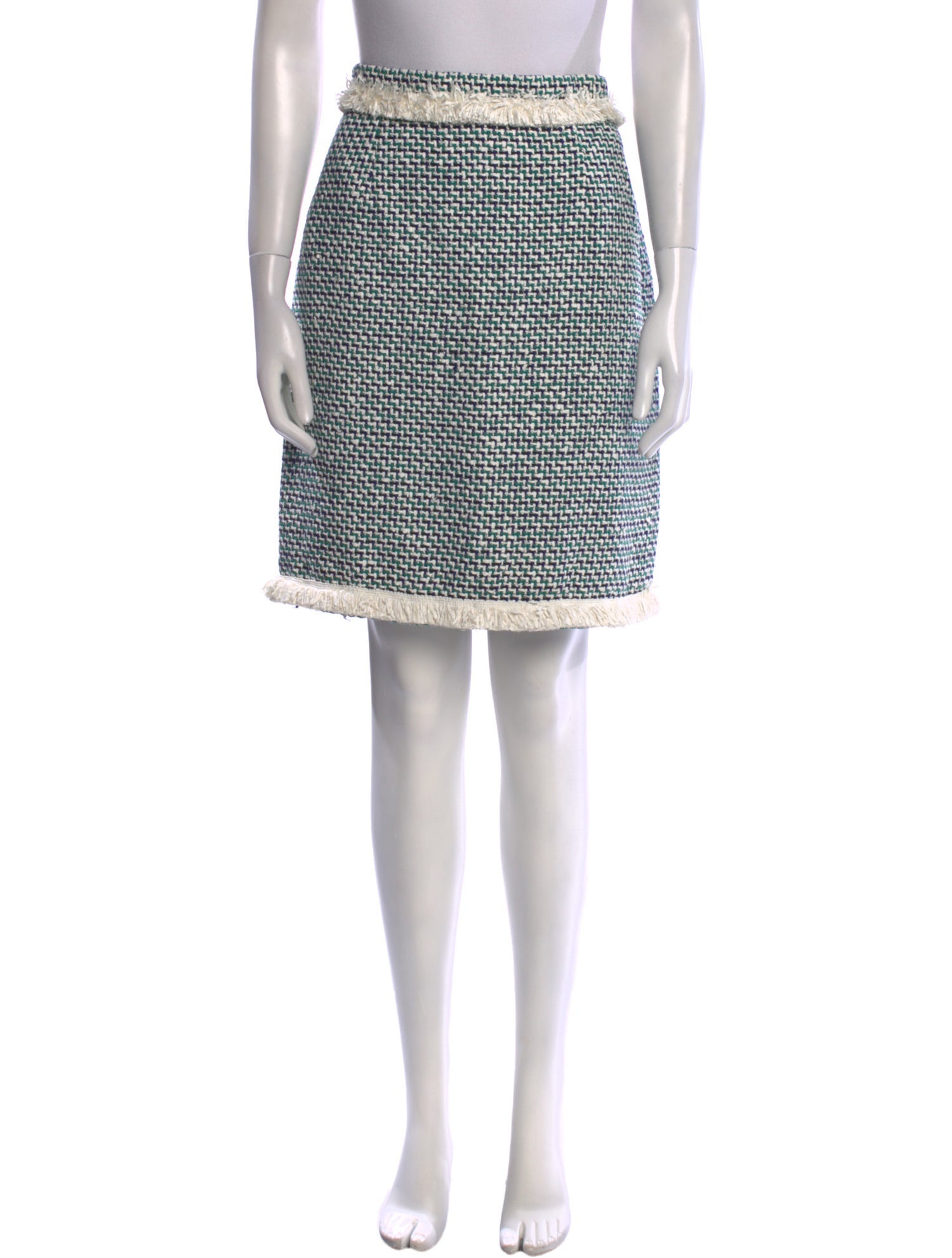 CH Carolina Herrera Striped Knee-Length Skirt