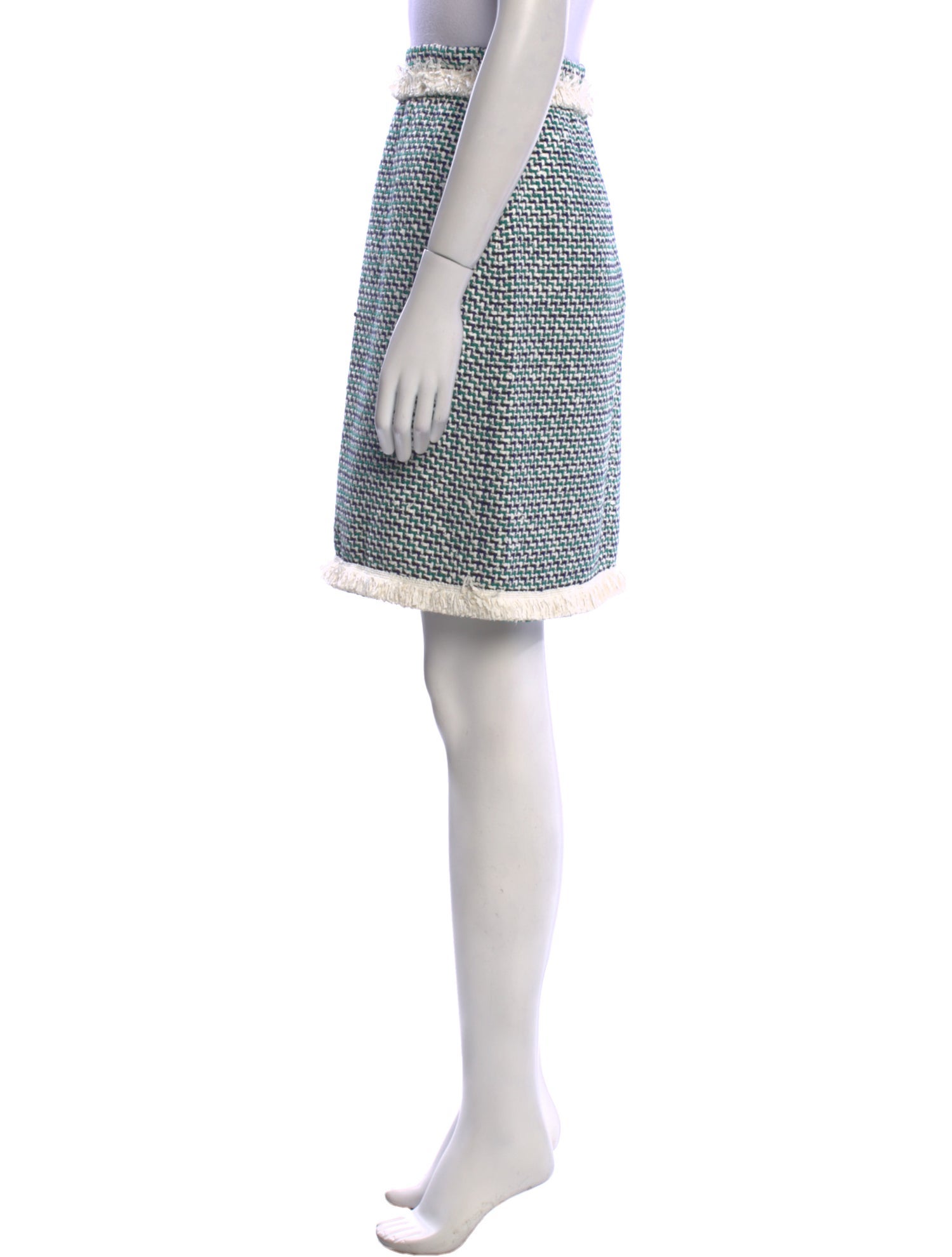 CH Carolina Herrera Striped Knee-Length Skirt