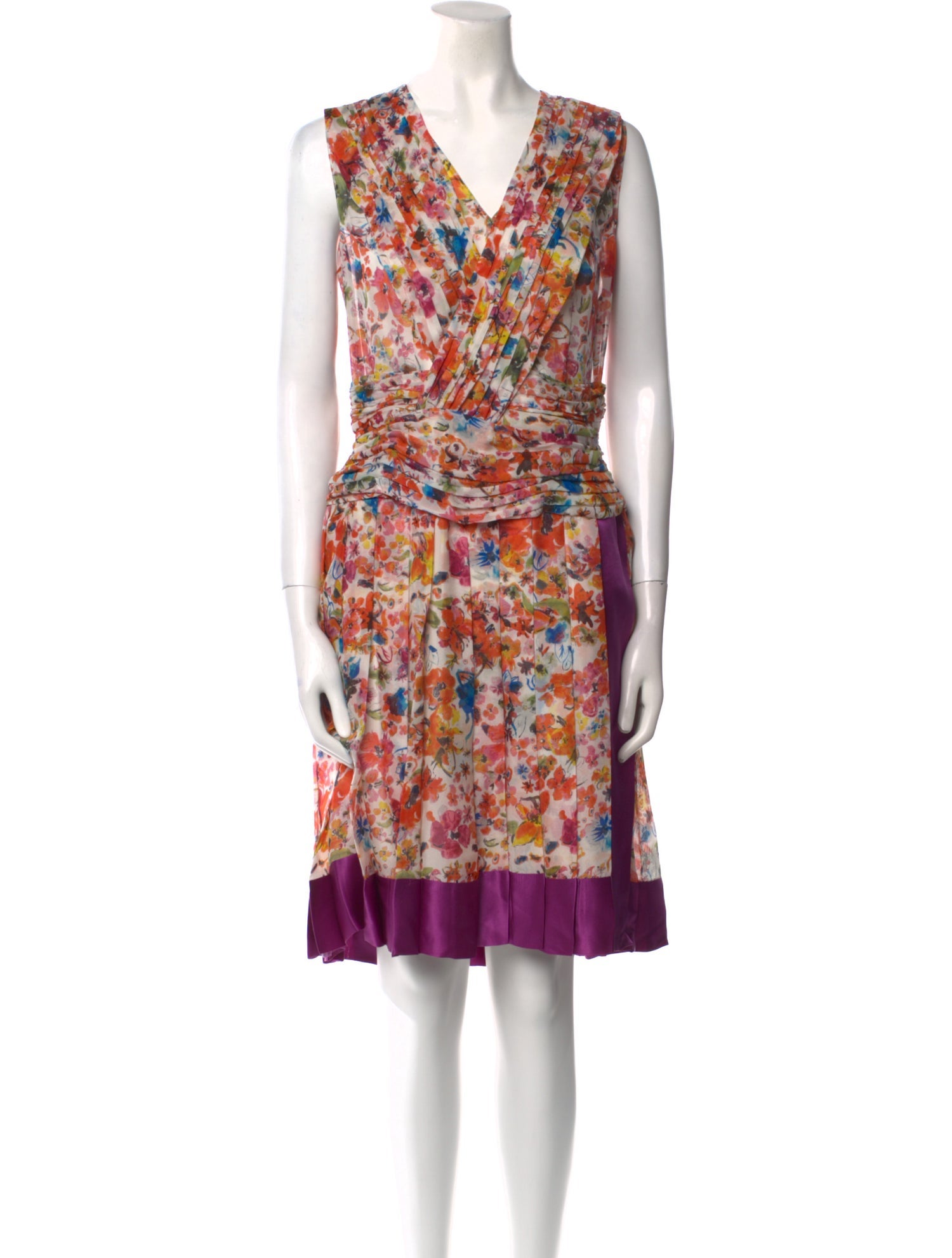 CH Carolina Herrera Silk Knee-Length Dress