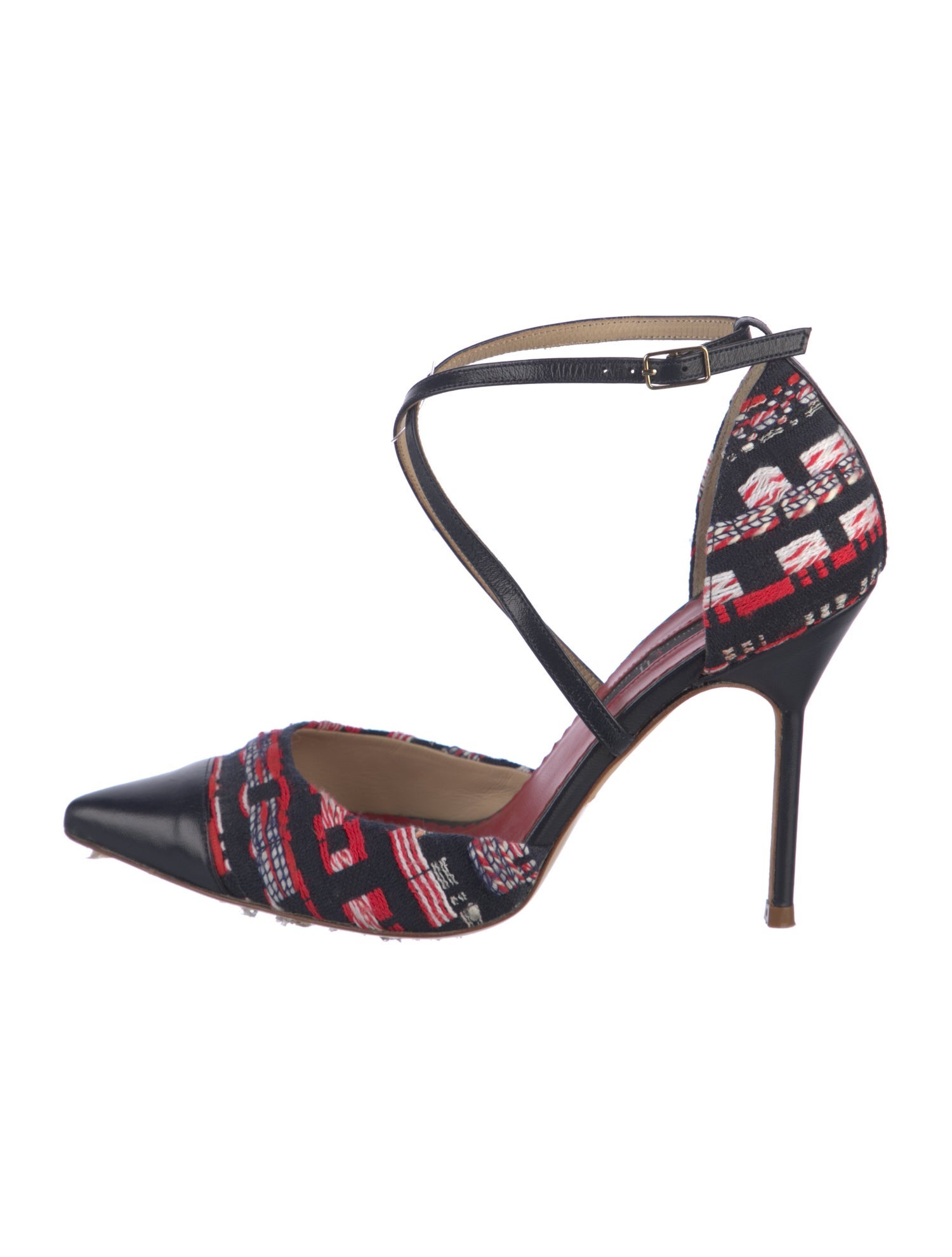 CH Carolina Herrera Leather Printed D'Orsay Pumps