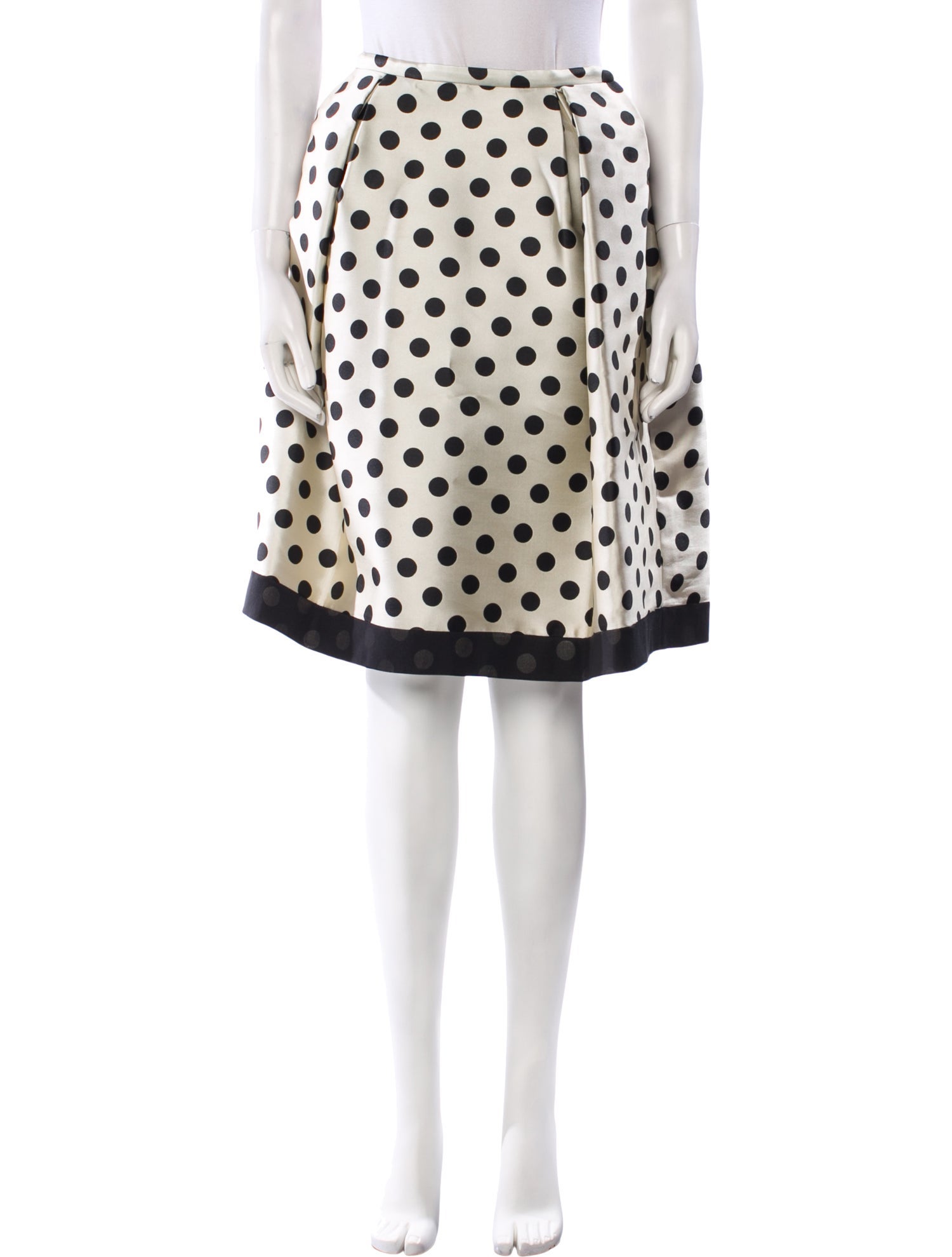 CH Carolina Herrera Polka Dot Print Knee-Length Skirt