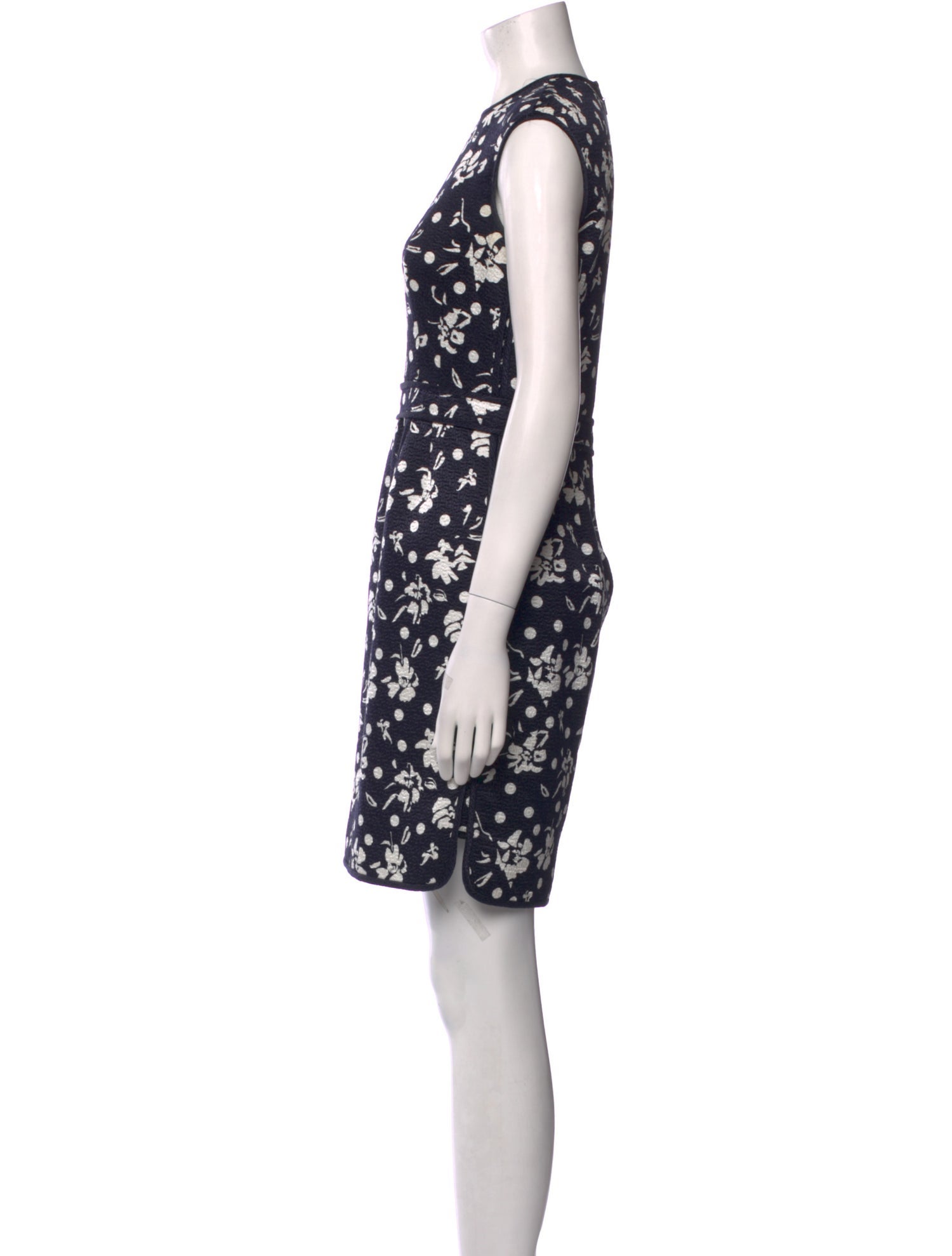 CH Carolina Herrera Floral Print Knee-Length Dress