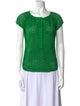 CH Carolina Herrera Scoop Neck Short Sleeve Top