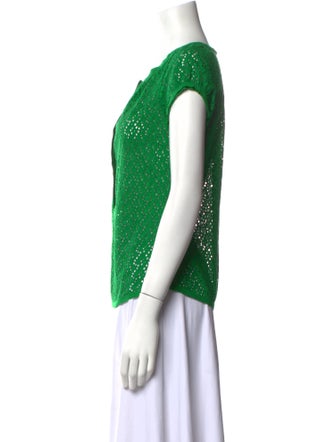 CH Carolina Herrera Scoop Neck Short Sleeve Top