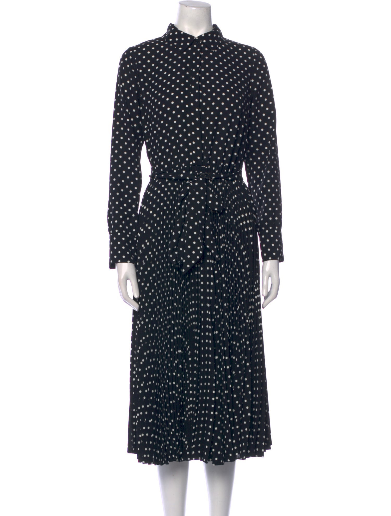 CH Carolina Herrera Polka Dot Print Midi Length Dress