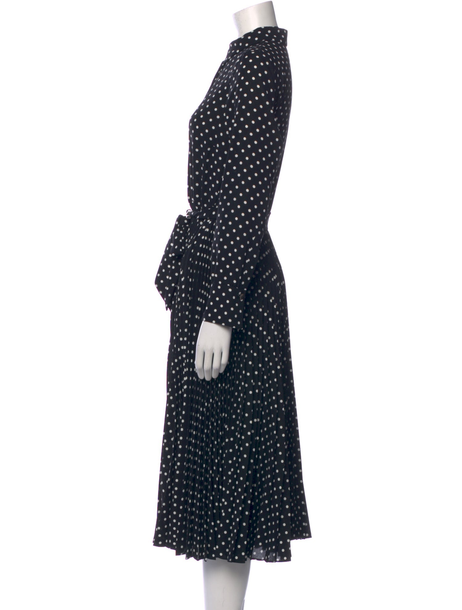 CH Carolina Herrera Polka Dot Print Midi Length Dress