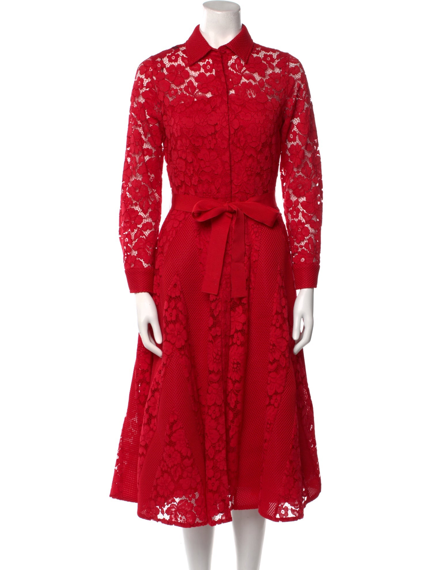 CH Carolina Herrera Lace Pattern Midi Length Dress