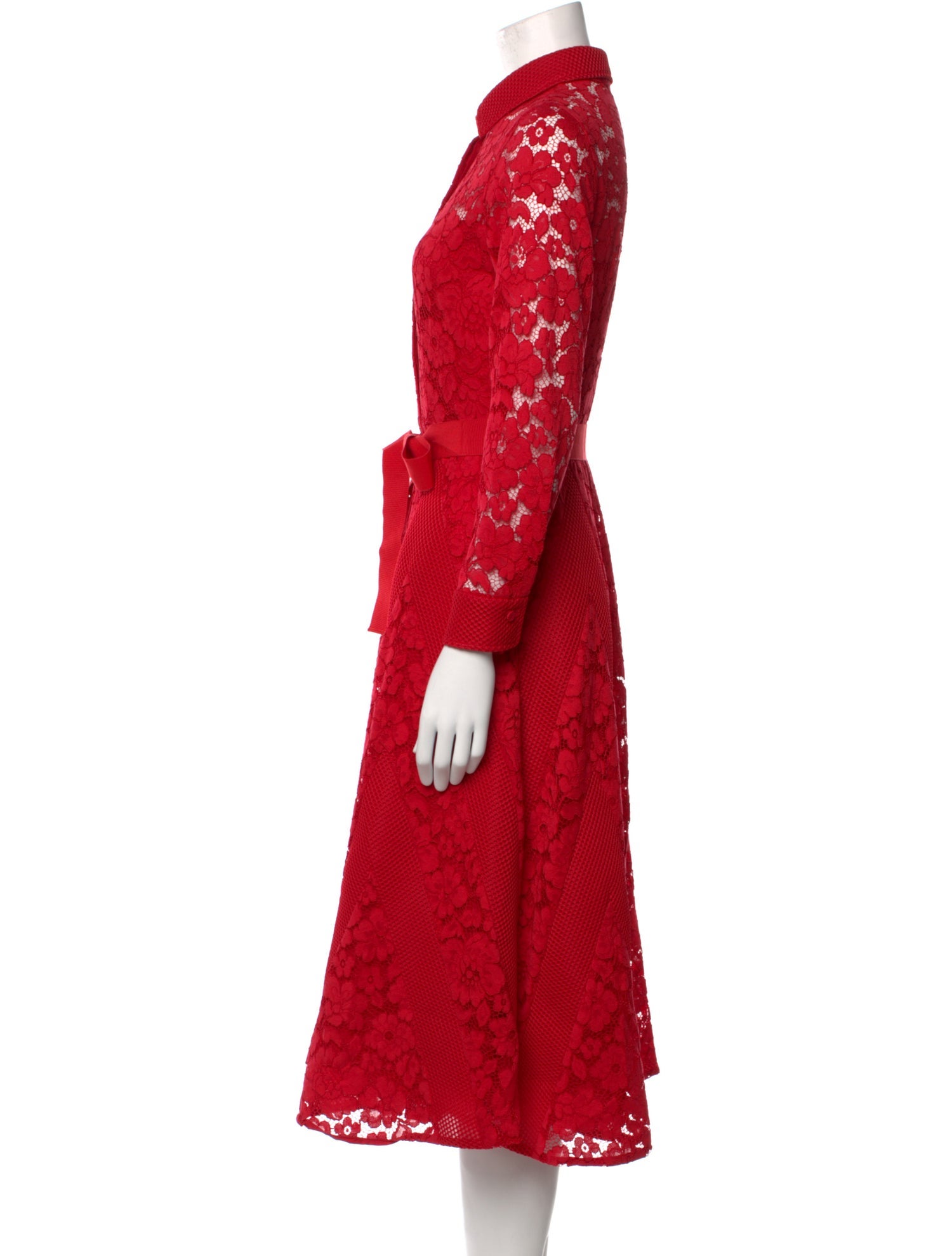 CH Carolina Herrera Lace Pattern Midi Length Dress