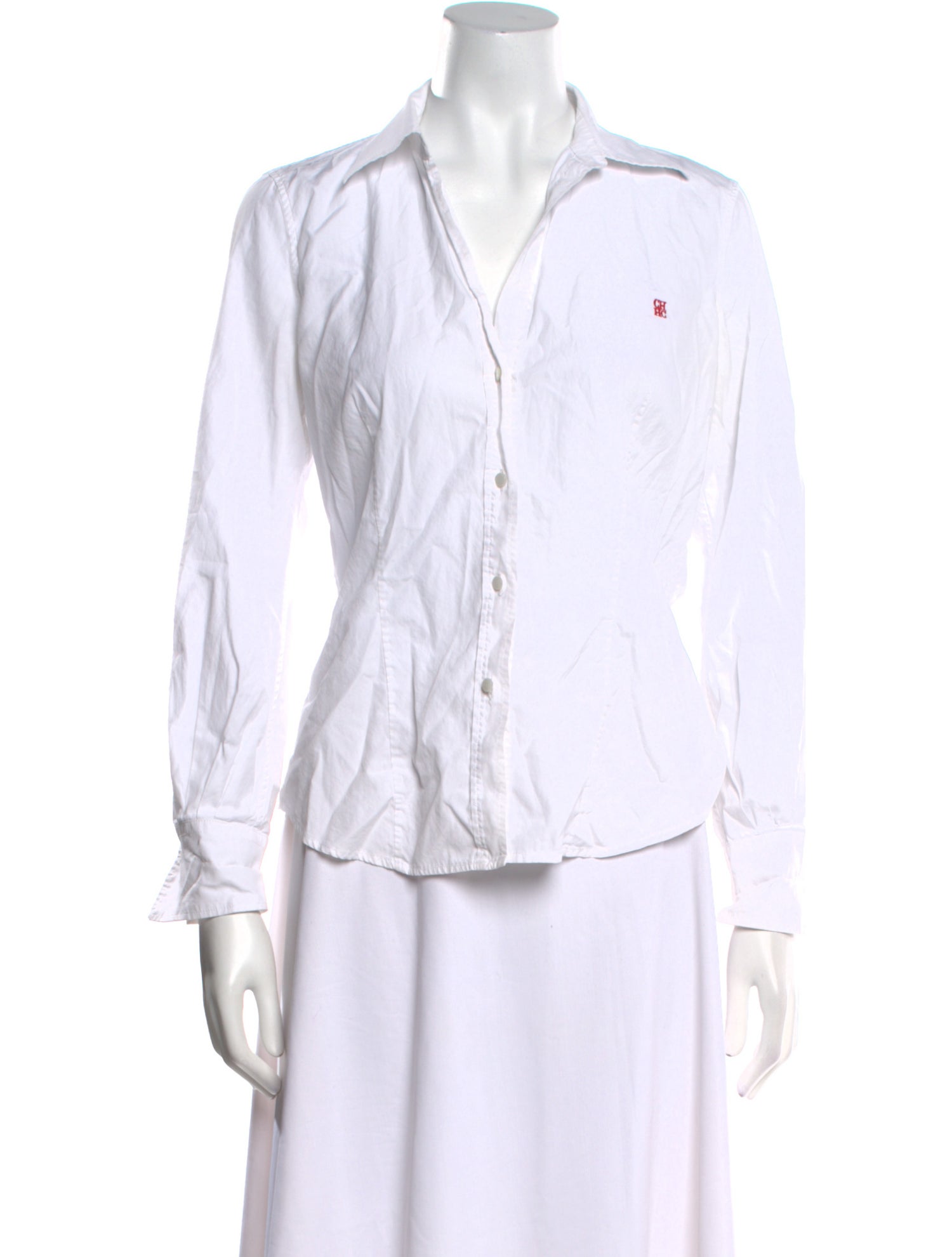 CH Carolina Herrera Long Sleeve Button-Up Top