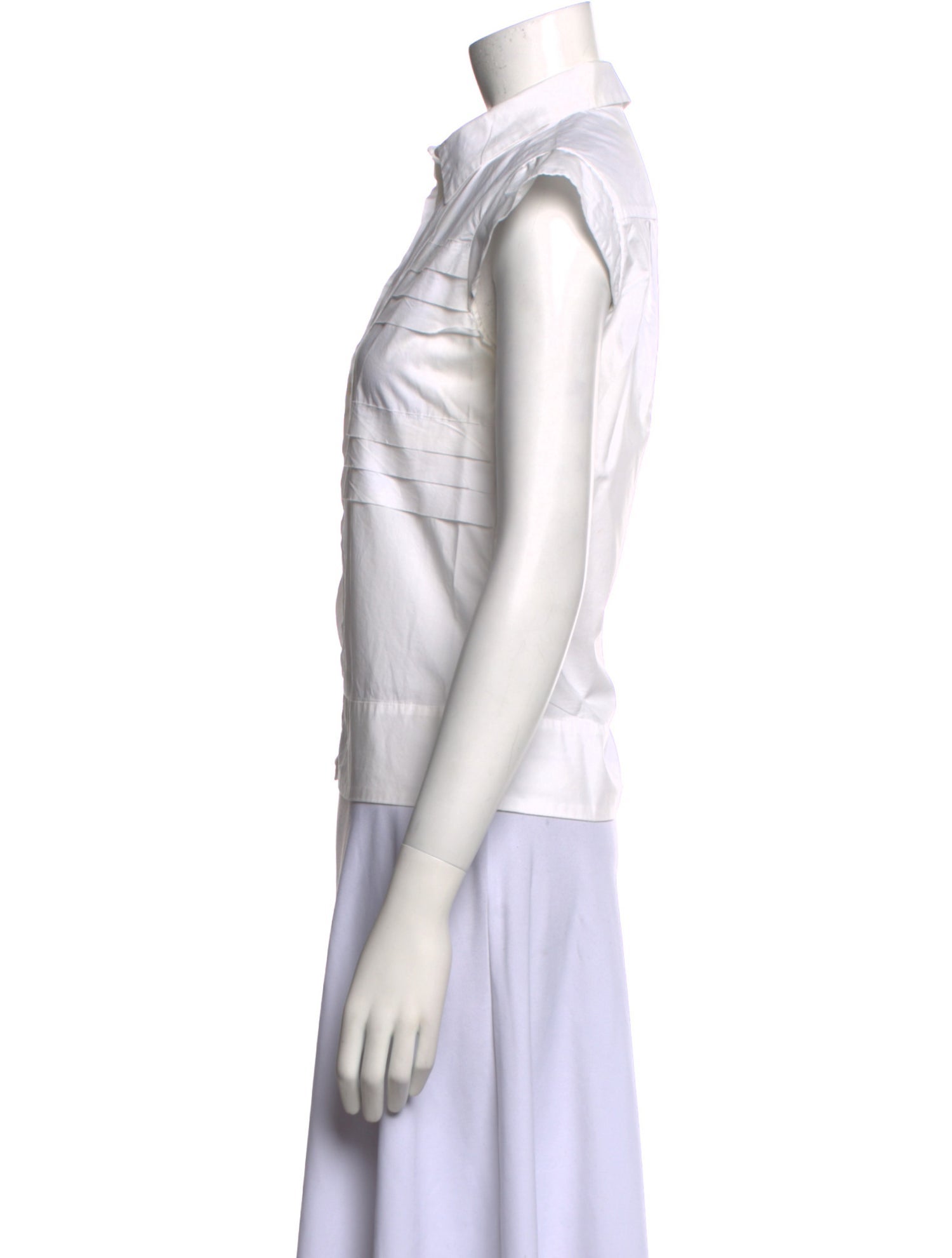 CH Carolina Herrera Short Sleeve Button-Up Top