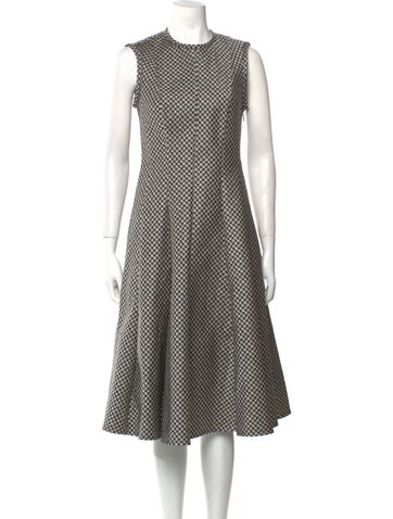CH Carolina Herrera Dresses Houndstooth Print Midi Length Dress S