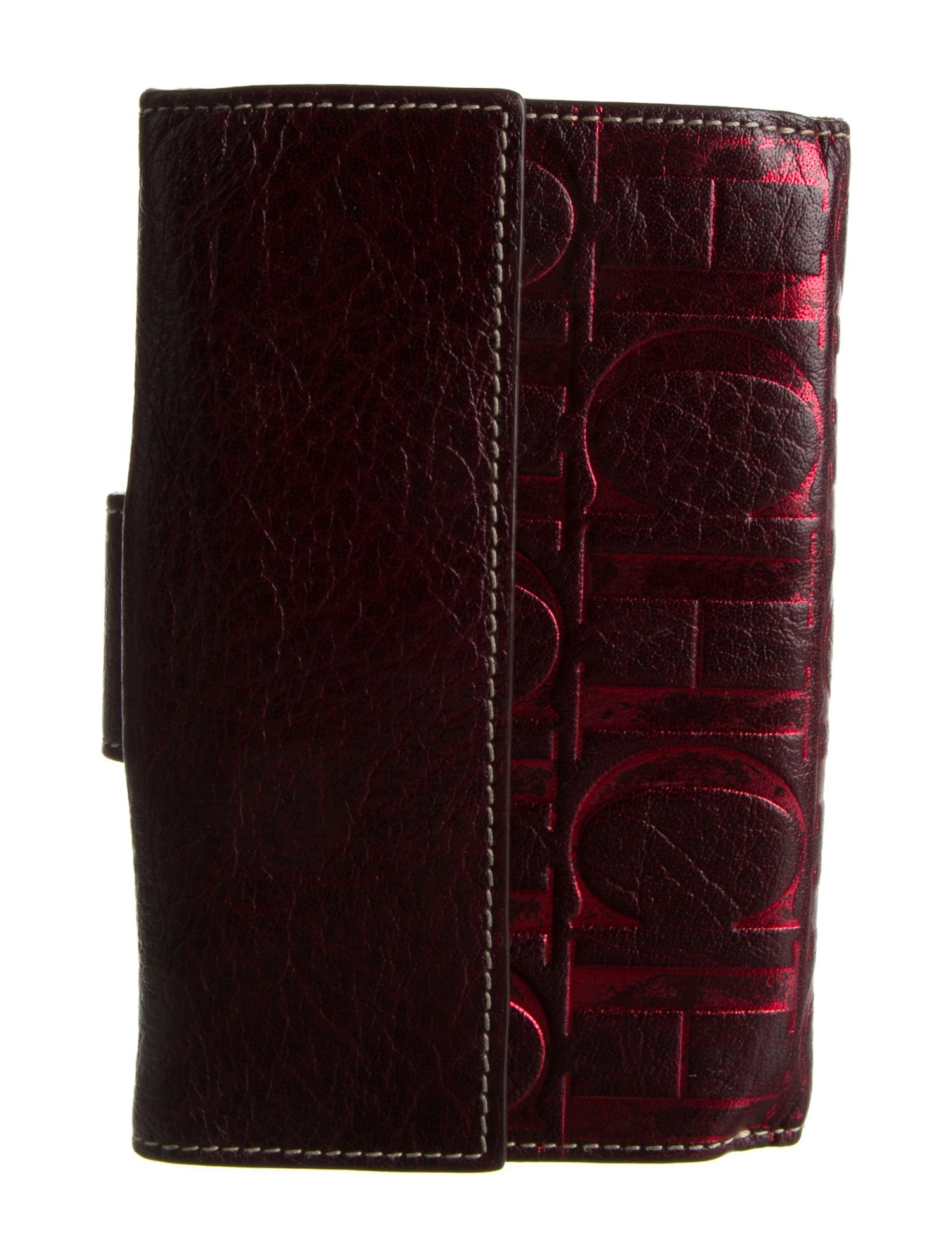 CH Carolina Herrera Monogram Pattern Leather Wallet