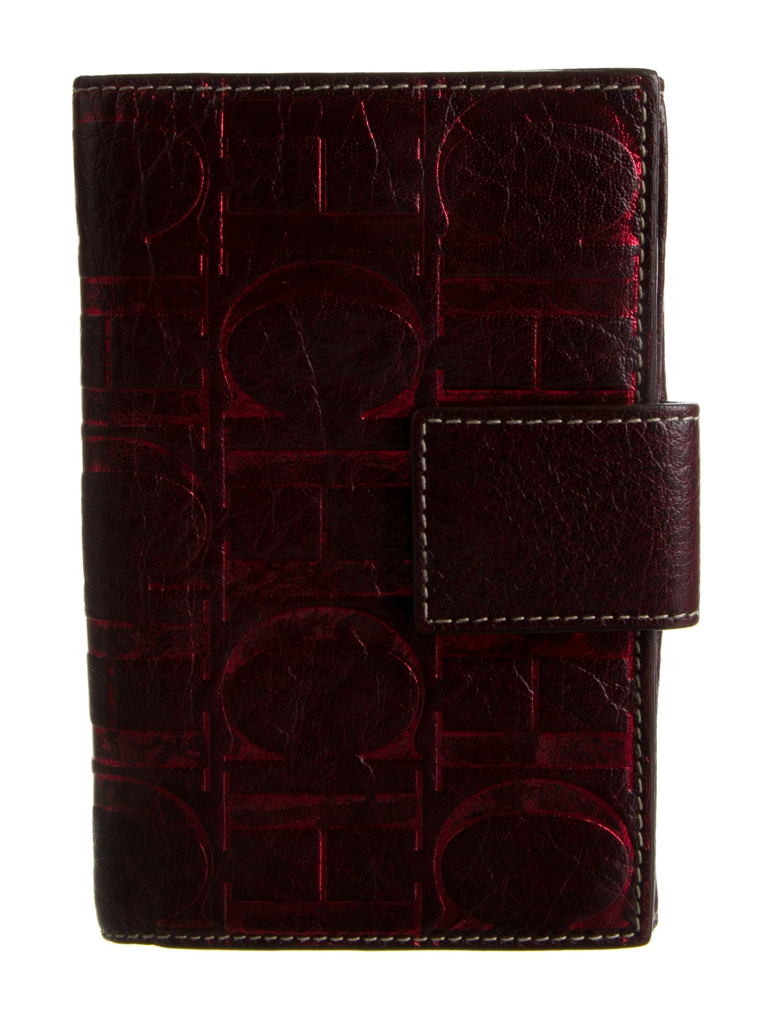 CH Carolina Herrera Monogram Pattern Leather Wallet