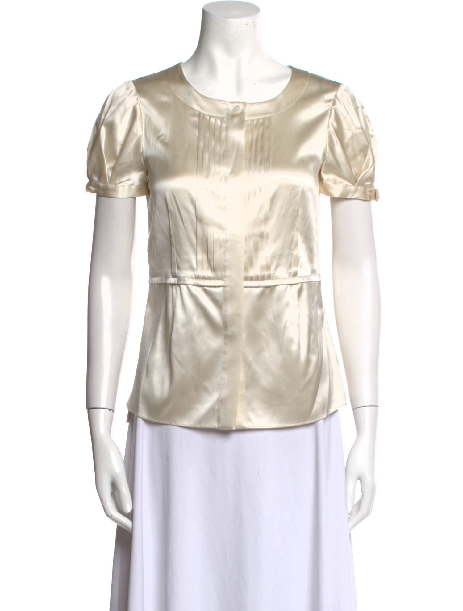 CH Carolina Herrera Silk Scoop Neck Top
