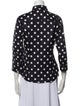 CH Carolina Herrera Linen Polka Dot Print Button-Up Top