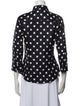 CH Carolina Herrera Linen Polka Dot Print Button-Up Top
