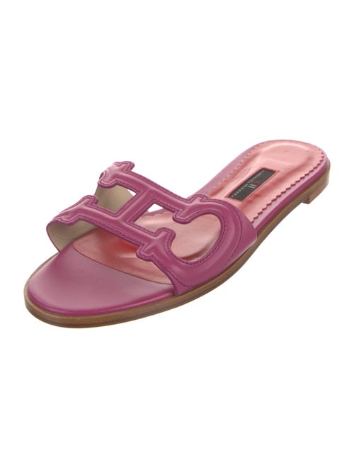 CH Carolina Herrera Leather Cutout Accent Slides